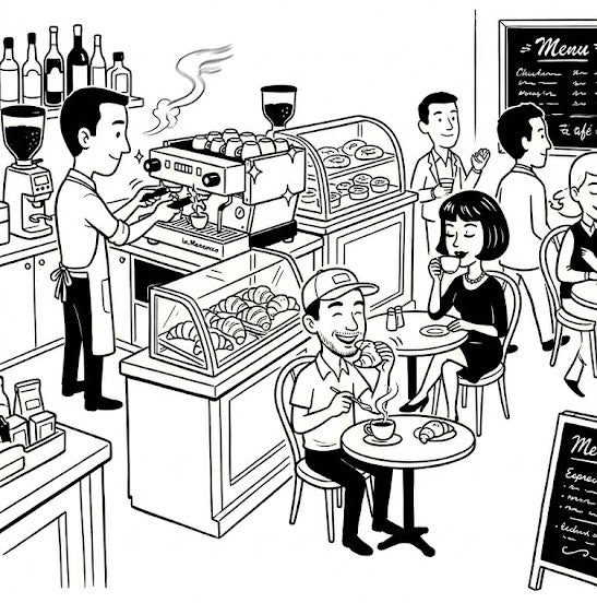 Inside the cafe